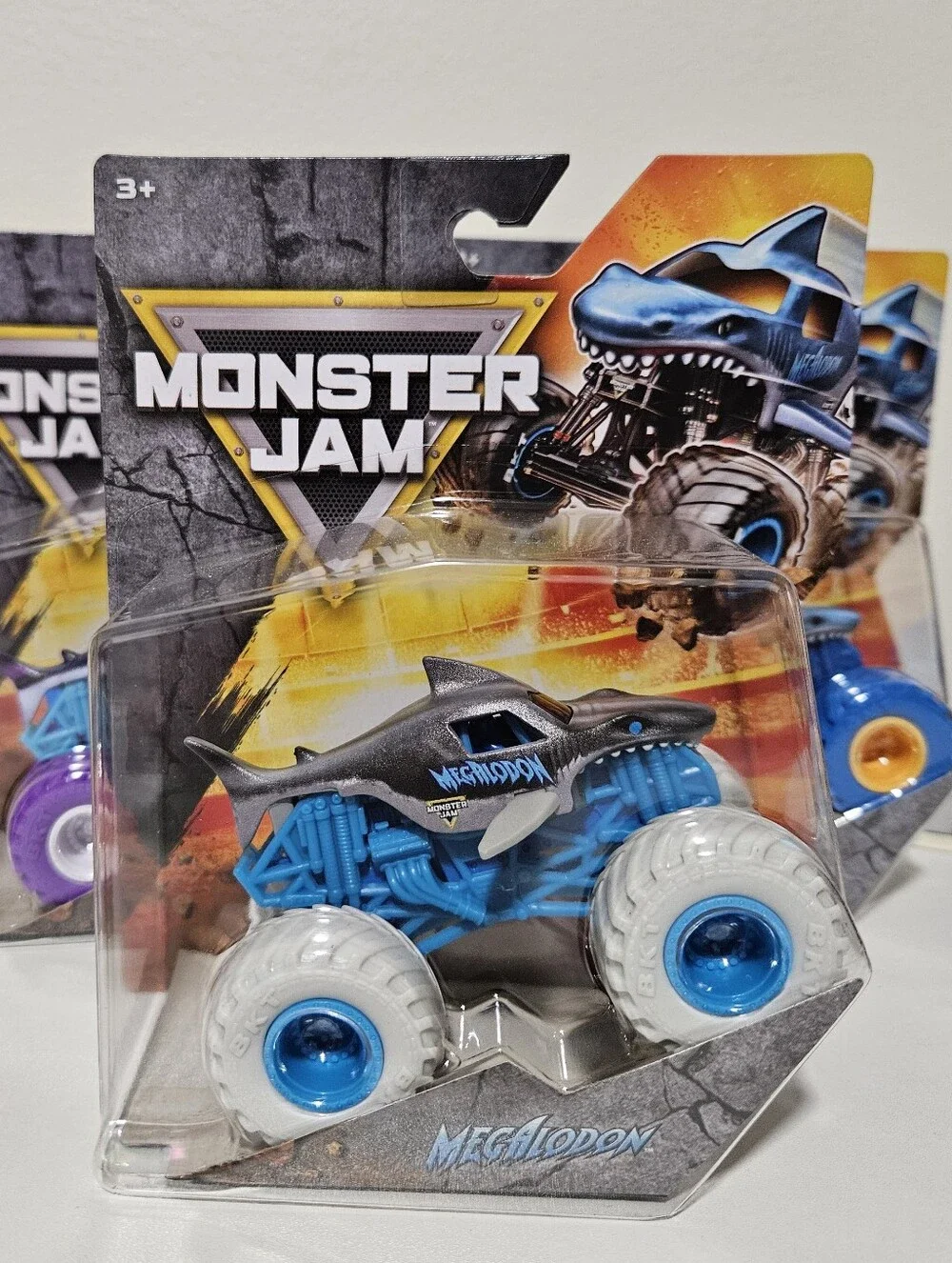 Complete Set Of Monster Jam Series 2 Megalodon Monster Truck - Fire, Ice,